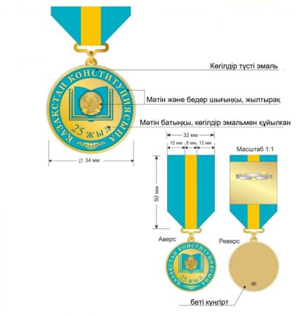 ҚР Конституциясының 25 жылдығына орай жаңа медаль тағайындалды
