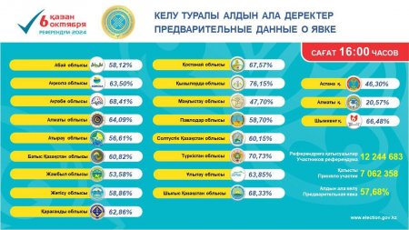 Референдум: 7 млн адам дауыс берді