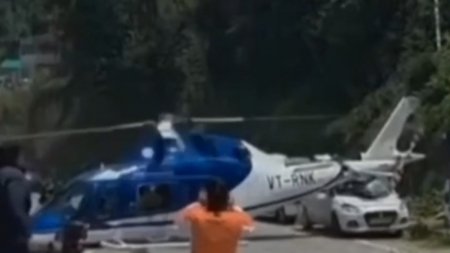 Үндістанда тікұшақ мәжбүрлі түрде автожолға қонды