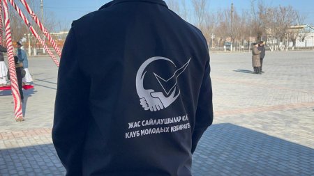 Жас сайлаушылар клубының мүшелері референдумда автоволонтер ретінде көмек көрсетуде